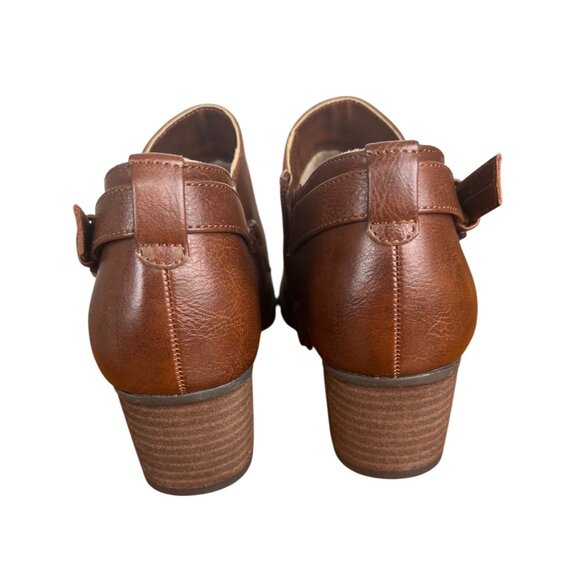 Soul Naturalizer Brown Faux Leather Ankle Boots With Zipper & Buckle Women 8 - Picture 13 of 14